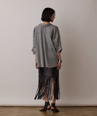 GRACE CONTINENTAL ハーフスリーブルーズシャツ グレー