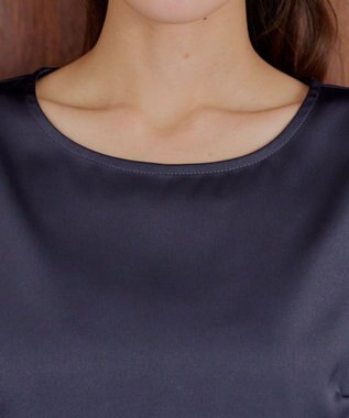 Tiaclasse L 【洗える】ボリュームスリーブブラウス パープルグレー