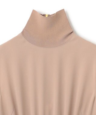 BEIGE， 【洗える】FLEUR / ニットコンビハイネックノースリーブドレス Beige