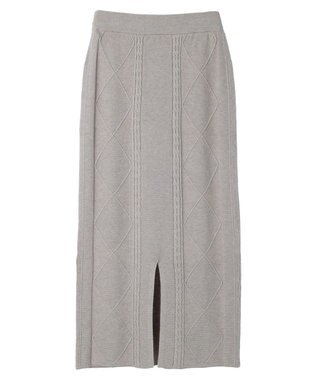 Green Parks ケーブルニットスカート Gray Mixture