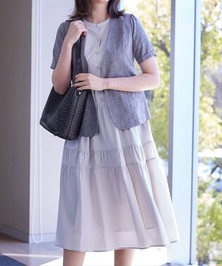 Tiaclasse 【2点セット】編み込み風ショルダーバッグ＋ショルダーポーチ付き ブラック