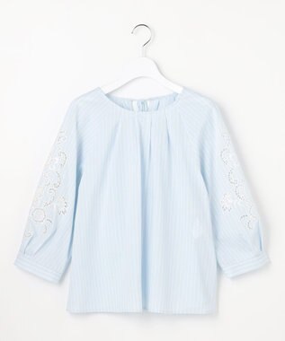 自由区 S エンブロイダリーブロードパフスリーブ ブラウス