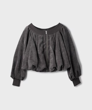 GRACE CONTINENTAL バルーンモールカットカーディガン グレー