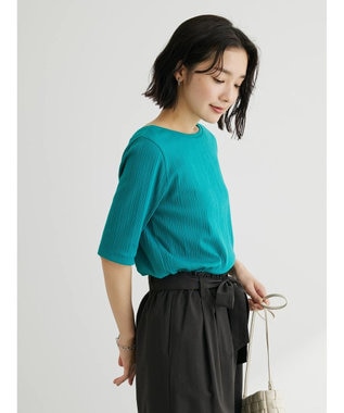 Green Parks 前後２ｗａｙリブ５分袖プルオーバー
