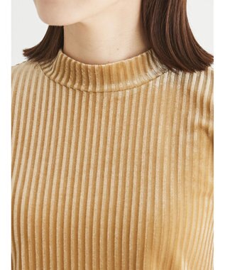 Green Parks ・ＳＵＧＡＲ　ＳＰＯＯＮ　ベロアストライプハイネック Beige