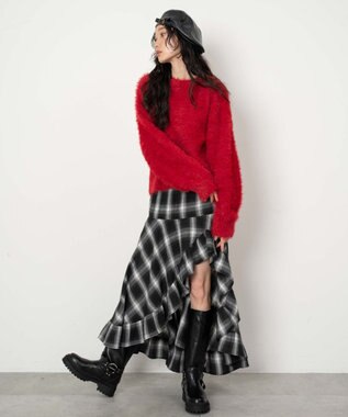 WEGO シャギーニットプルオーバー レッド