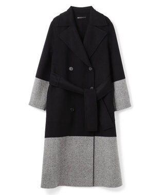 JOSEPH ダブルフェイスカラーブロック　ダブルブレステッドコート Black/grey