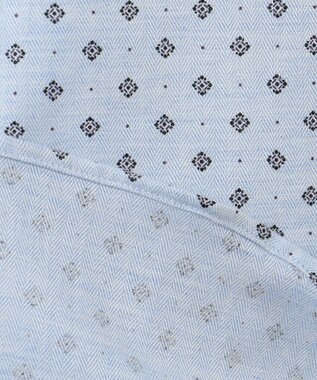 JOSEPH ABBOUD 【キングサイズ】JCヘリンボーンプリント　シャツ サックスブルー系5