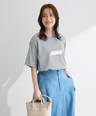 Green Parks 【適ON】箔プリントロゴＴシャツ Gray Mixture