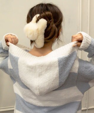 WEGO ボーダーZIPパーカー ブルー