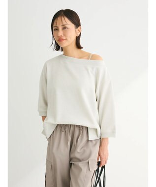 ボートネック裏毛プルオーバー