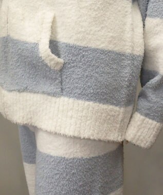 WEGO ボーダーZIPパーカー ブルー