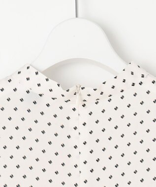 J.PRESS LADIES L 【洗える】ジオメトリックプリント ブラウス ホワイトプリント系