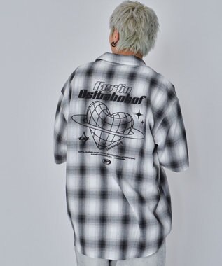 WEGO 【ユニセックス着用ITEM】グラフィックオンブレチェックシャツ（SS） ホワイトチェック1