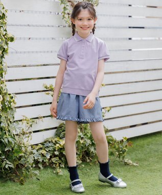 組曲 KIDS 【150-160㎝】 フリルヘムショートパンツ ネイビー