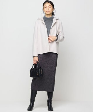 組曲 【2WAY・WEB限定】ウールカシミヤミックス ハイネックニット チャコールグレー系