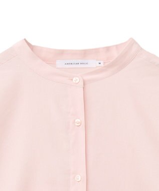 AMERICAN HOLIC イージーケアバックフリルバンドカラーシャツ Light Pink