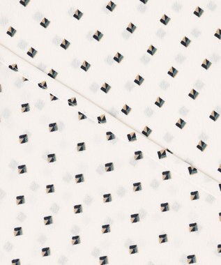 J.PRESS LADIES L 【洗える】ジオメトリックプリント ブラウス ホワイトプリント系