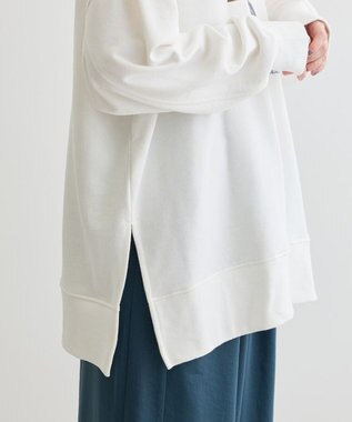 Green Parks 裏毛エンブレムパーカーチュニック Off White