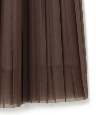ICB 【洗える】シアープリーツオーガン スカート ソイル系