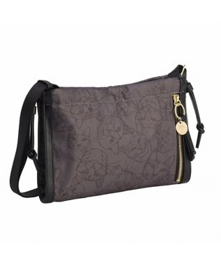 ACE BAGS & LUGGAGE HAyU × ace.  ユッカ ショルダーバッグ 17831 チャコール（ネコヘッド柄）