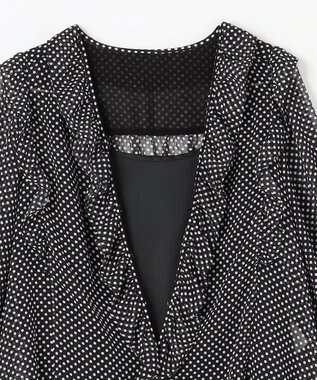 GRACE CONTINENTAL ドットラッフルブラウス ブラック