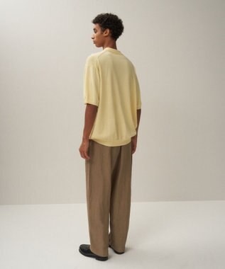 ATON COTTON LINEN VOILE | ツータックイージーパンツ - UNISEX CAMEL