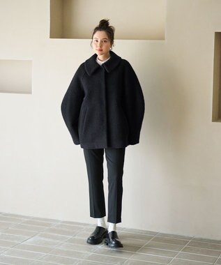 #Newans 【昨年即完売コート新色追加！】プードルコクーンコート ブラック