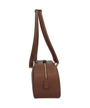 INTER-CHAUSSURES 【CHRISTIAN VILLA】レザーワイドミディアムショルダーバッグ ブラウン