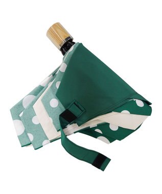 +RING 【プラスリング】【数量限定】【UVカット90%以上】レディース向け 晴雨兼用 折傘 GRN-DOT T1186 緑