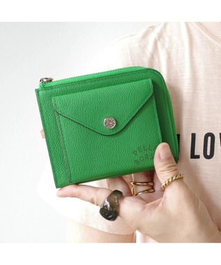 PELLE BORSA L字ファスナーコンパクト財布 Very Goods ベリーグッズ 7206 グリーン