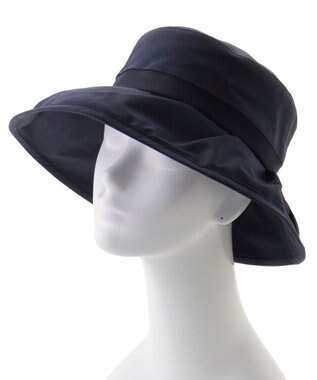 MOONBAT 【遮光100％/遮熱/UV】HIROKO KOSHINO(ヒロコ コシノ)遮光シアー カサブランカ 帽子 ゆったりMサイズ 手洗い可能/サイズ調整可能/日本製 ネイビーブルー