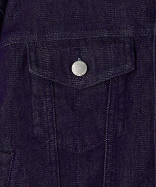 自由区 【洗える】ウスカルデニム襟付き ジャケット インディゴ