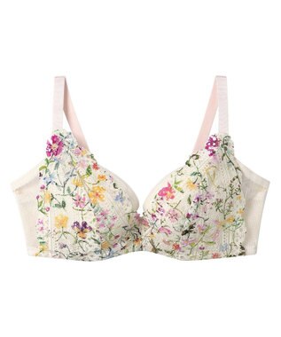 une nana cool MADE WITH LIBERTY FABRIC さあわたし レース 脇高ブラジャー ナチュラル
