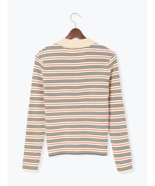 Te chichi パネルパターンアソートリブポロニット ベージュ