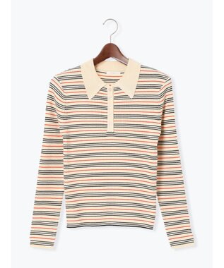 Te chichi パネルパターンアソートリブポロニット ベージュ