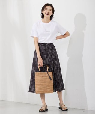 J.PRESS LADIES 【WEB限定・A4サイズ収納可】 マダガスカルラフィア トート バッグ ベージュ系2
