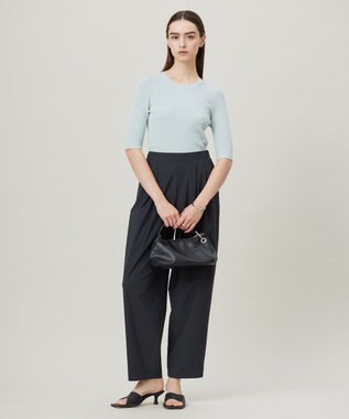 ICB L 【洗える】ハイゲージリブベーシック プルオーバーニット アッシュブルー系