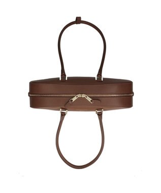 INTER-CHAUSSURES 【CHRISTIAN VILLA】レザーワイドミディアムショルダーバッグ ブラウン