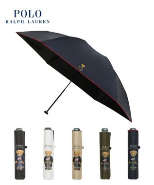 MOONBAT 【軽量】POLO RALPH LAUREN 遮光 晴雨兼用 折りたたみ日傘 無地 ポロベア ディープブルー