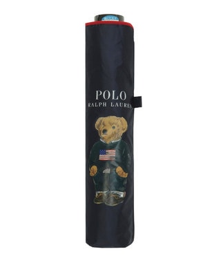 MOONBAT 【軽量】POLO RALPH LAUREN 遮光 晴雨兼用 折りたたみ日傘 無地 ポロベア ディープブルー