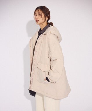 Green Parks フーディ中綿コート Light Gray