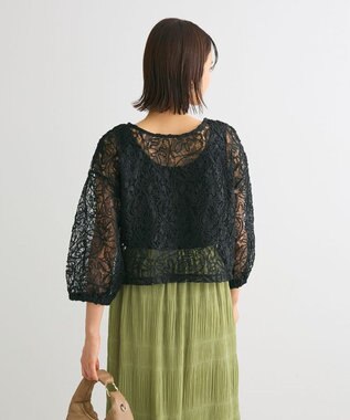 Green Parks ２ＷＡＹ　コードレースブラウス Black