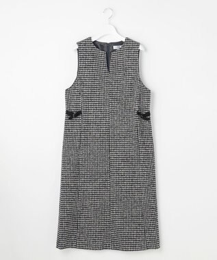 J.PRESS LADIES S ウールシルク ハウンドトゥース ジャンパースカート モノトーン系