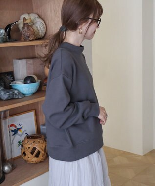 AMERICAN HOLIC モックネック裏起毛プルオーバー Charcoal Gray