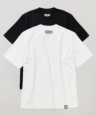 GOTAIRIKU 仕事で着られる綿100%【クルー以上モック未満】カバーネック DRESS Tシャツ(26年モデル) ブラック系