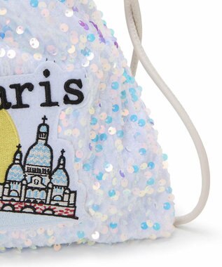 TOPKAPI 【TREASURE TOPKAPI】スパンコール エンブロイダリー刺繍 巾着 バッグ / ポーチ オフ