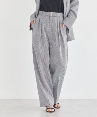 earth music&ecology 【予約】アソートツータックベルトパンツ チェック