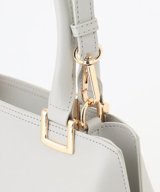 ANY 【2WAY】メタルハンドルバッグ ライトグレー