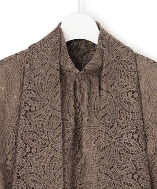 23区 S 【APPLAUDIR】Brocheリボンブーケレース ブラウス ブラウン系